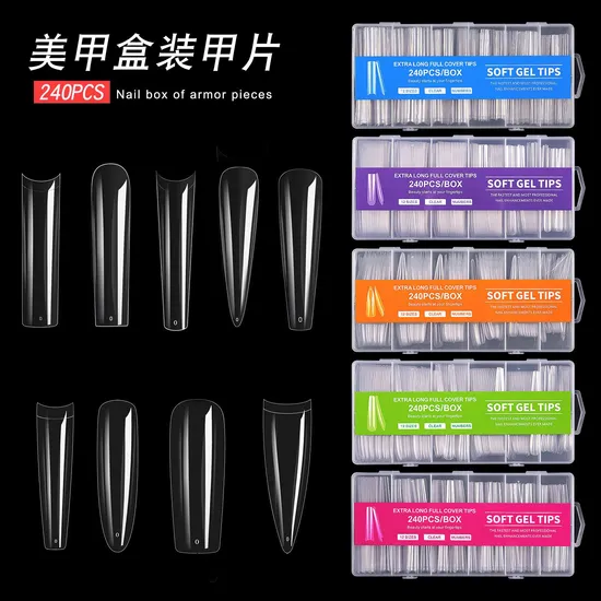 50PCS Natural Clear Nail Tips Display Nail Gel Polish Practice Color Chart 