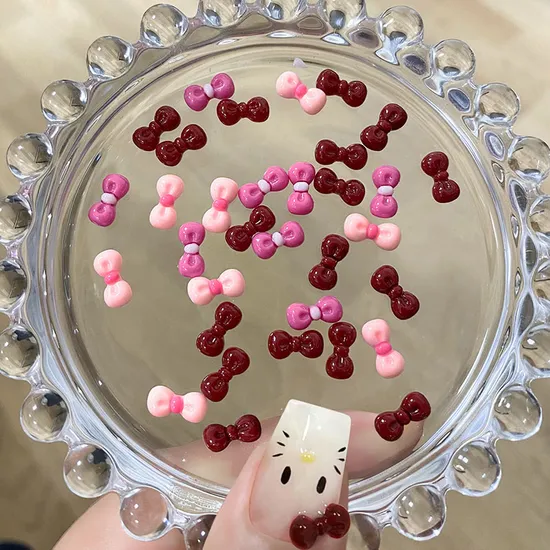 Factory Price Bow Tie Resin Nail Decoration 