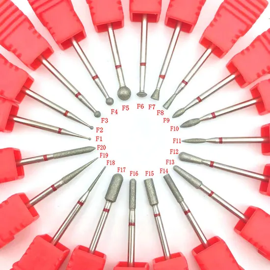 Cuticle Clean Carbide Diamond Rotary Burrs Nail Drill Bits 