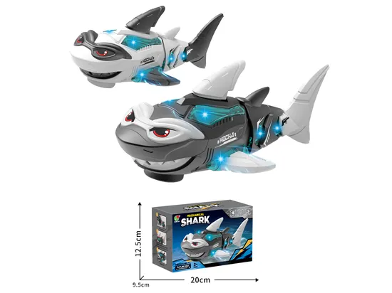 2024 High Quality Kids Toys Battery Operated Electric Universal Wheel Tail Shake Robot Shark Toy with Lighting Music 