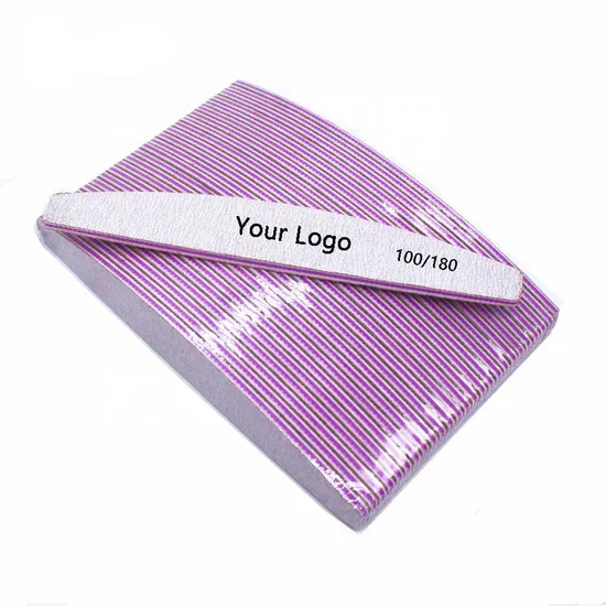 Wholesale Custom Logo Professional 100/100 100/180 Grit Pink Nail File 