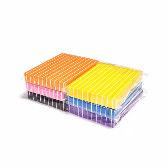 OEM Custom Logo Color Professional Colorful Long Strip Manicure Nail File Sponge Buffer