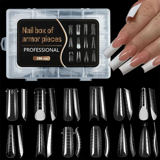 New Manicure Mixed 12 Styles 288PCS a Box Nail Form of Paper